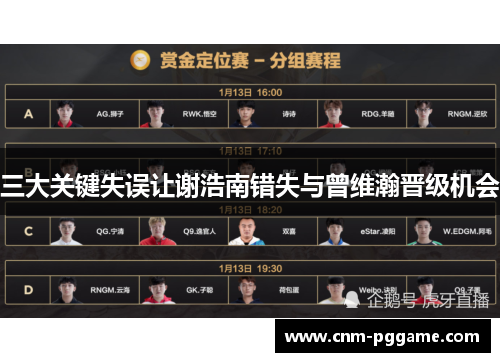 三大关键失误让谢浩南错失与曾维瀚晋级机会